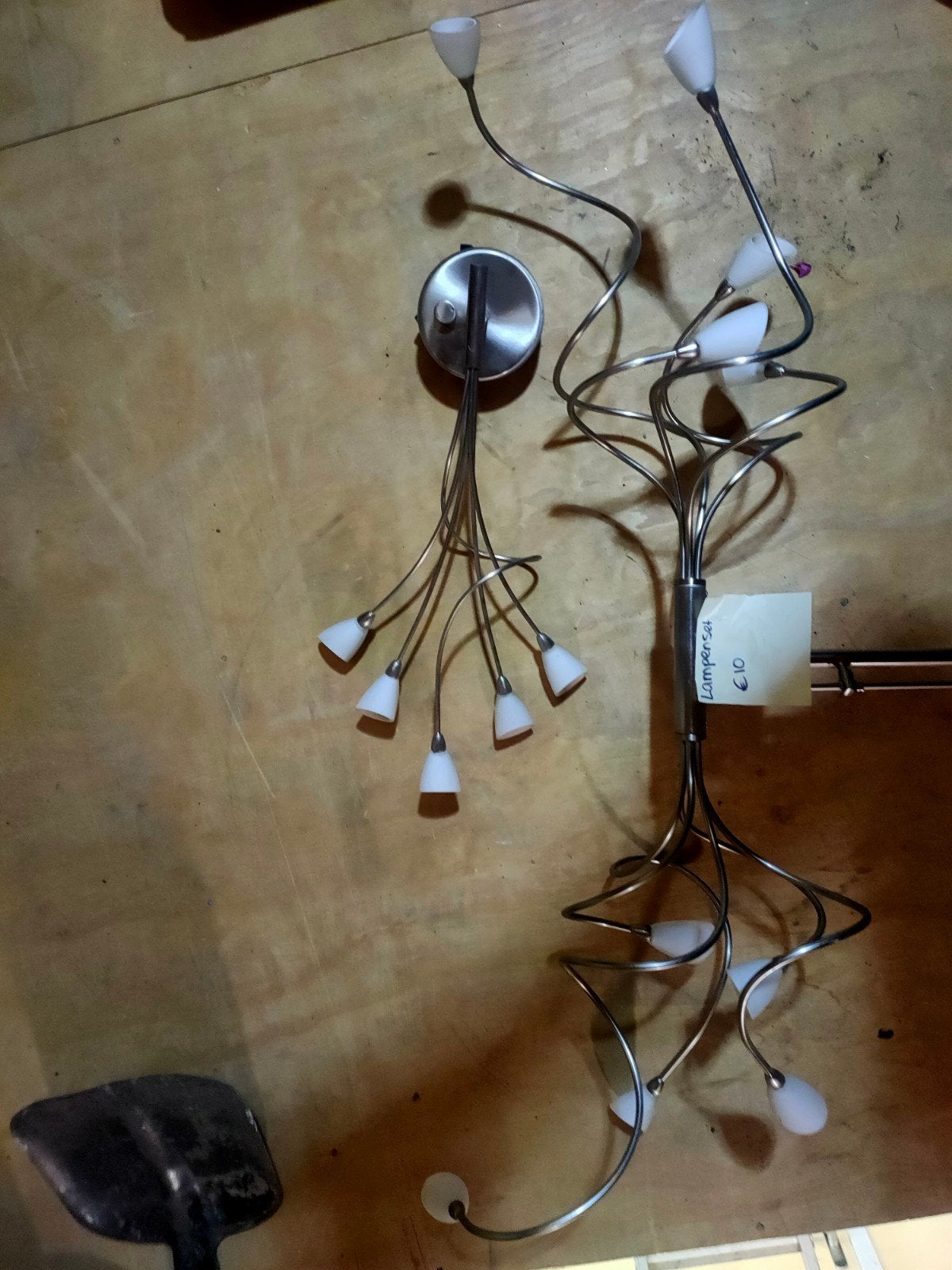Set van 2 lampen: hanglamp en wandlamp, Huis en Inrichting, Overige merken, Gebruikt, Zilver, G4