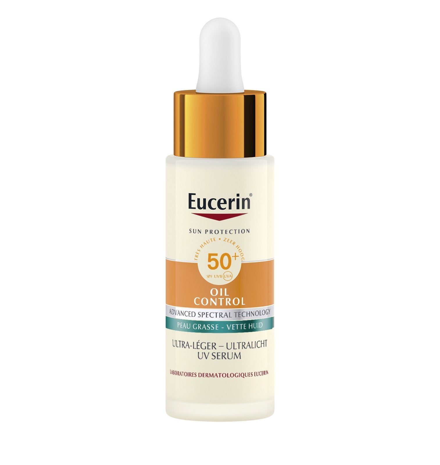 Eucerin Sun Oil Control Ultralicht Serum SPF50+ 30 ml, Verzenden, Nieuw, Gehele gezicht, Verzorging