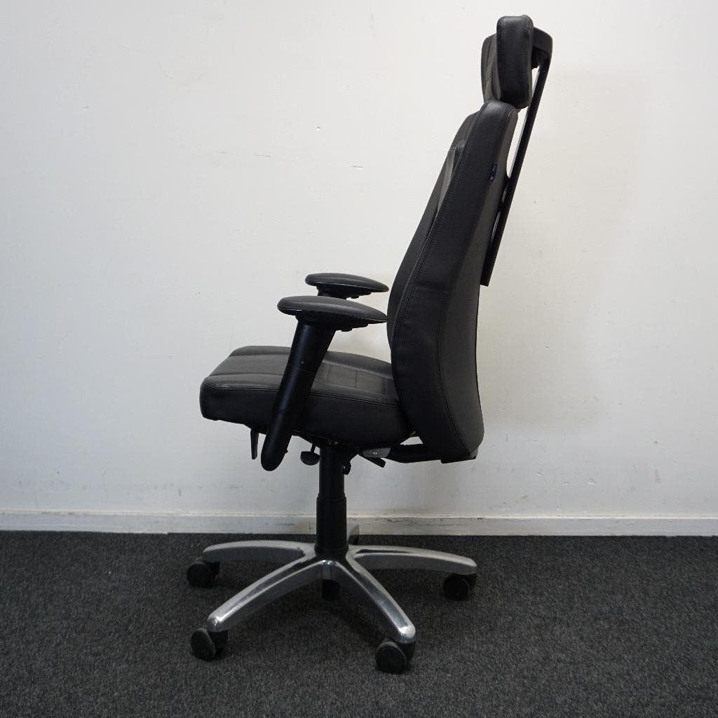 BMA Axia Focus Ergonomische Bureaustoel | Zwart leer, Huis en Inrichting, Gebruikt, -, Zwart, -