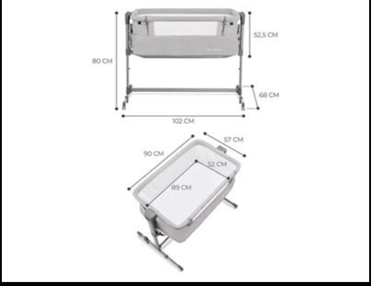 Kinderkraft Side Bed NESTE UP, Co-sleeper 2 in 1, Ophalen, Zo goed als nieuw, Minder dan 140 cm, Minder dan 70 cm