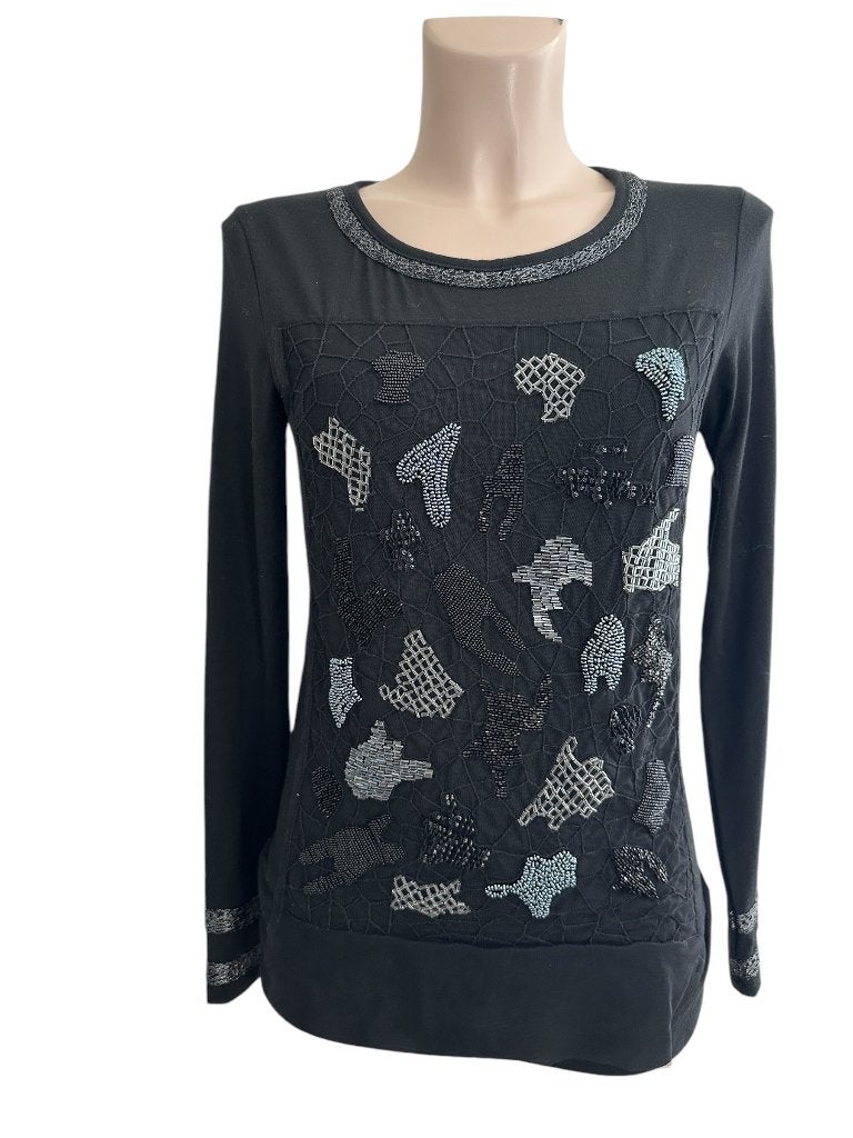 Save the Queen shirt lange mouw S, Kleding | Dames, Maat 38/40 (M), Zwart, Ophalen of Verzenden, Zo goed als nieuw