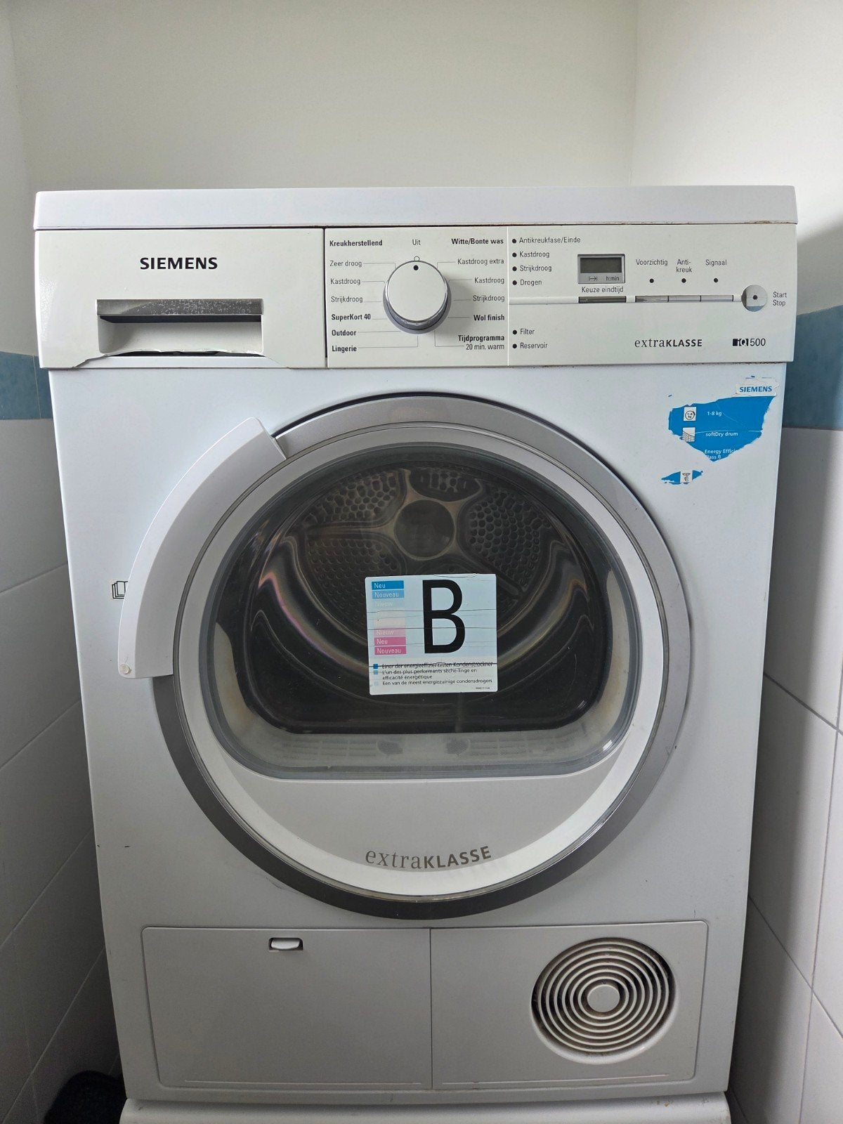 Siemens WT46E384NL Condensdroger - 8 kg, Witgoed en Apparatuur, Wasdrogers, 6 tot 8 kg, Ophalen, Condens, 85 tot 90 cm