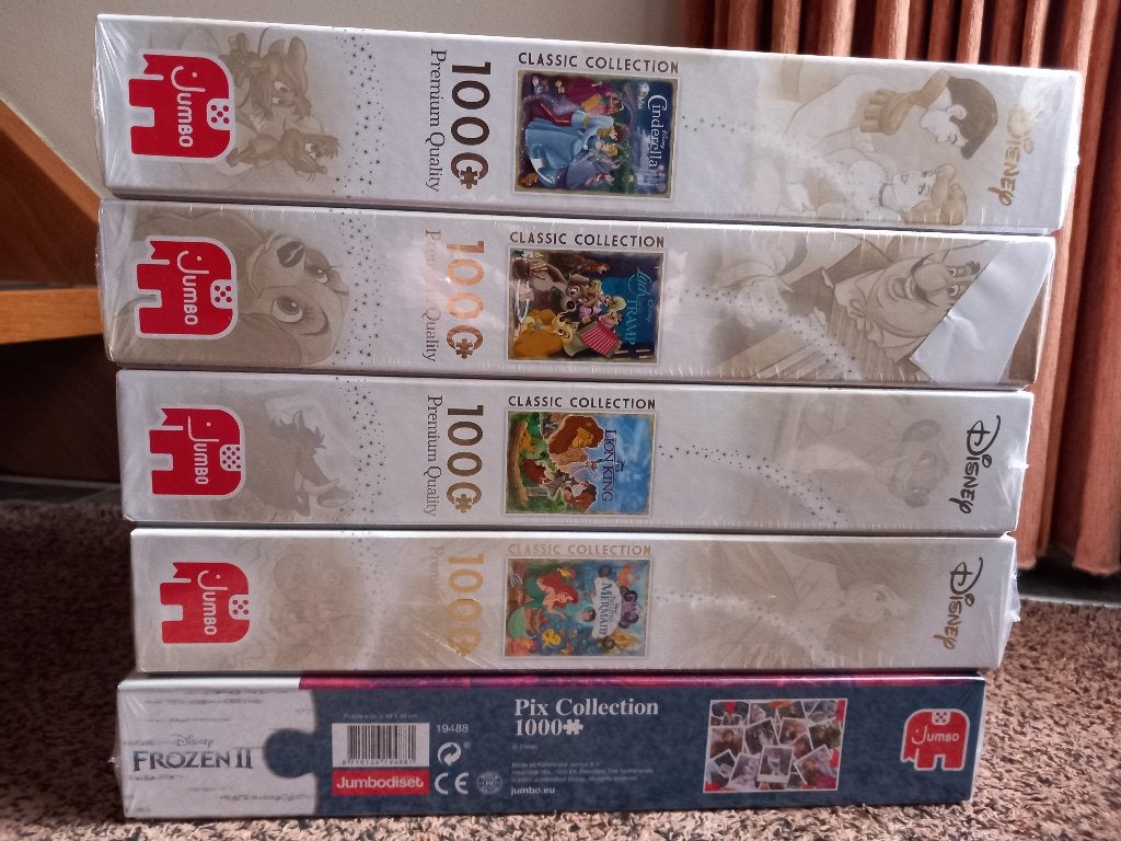 5x nieuwe puzzel Walt Disney Classic Collection, Ophalen of Verzenden, 500 t/m 1500 stukjes, Nieuw, Legpuzzel