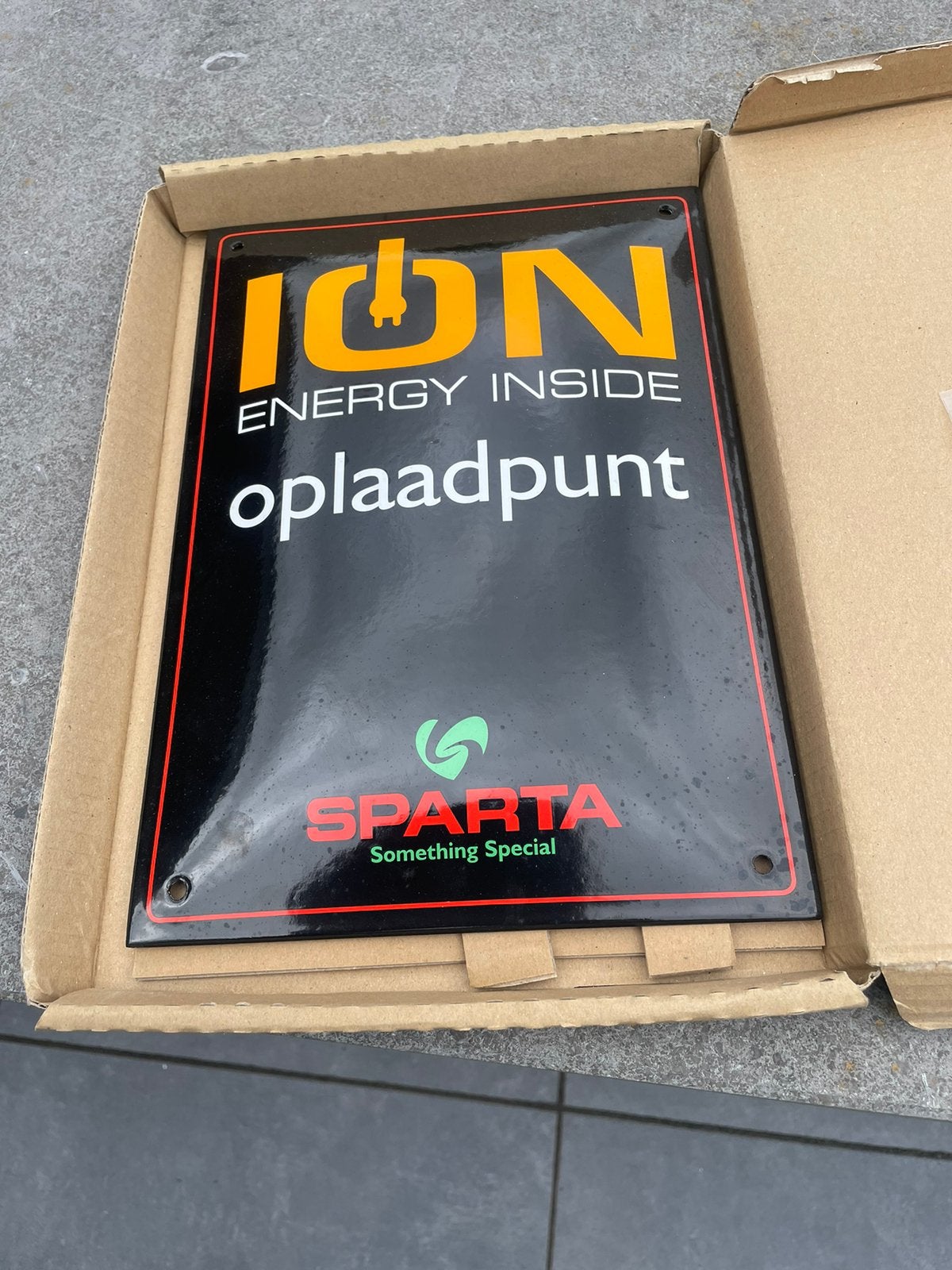 Emaille bord Sparta ION, Verzamelen, Ophalen of Verzenden, Zo goed als nieuw, Reclamebord