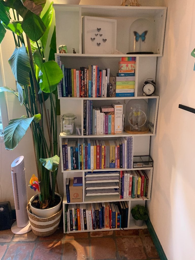 Boekenkast / kamerscherm 80x24x192 cm bewerkt hout wit, Ophalen, Gebruikt, 50 tot 100 cm, Minder dan 25 cm