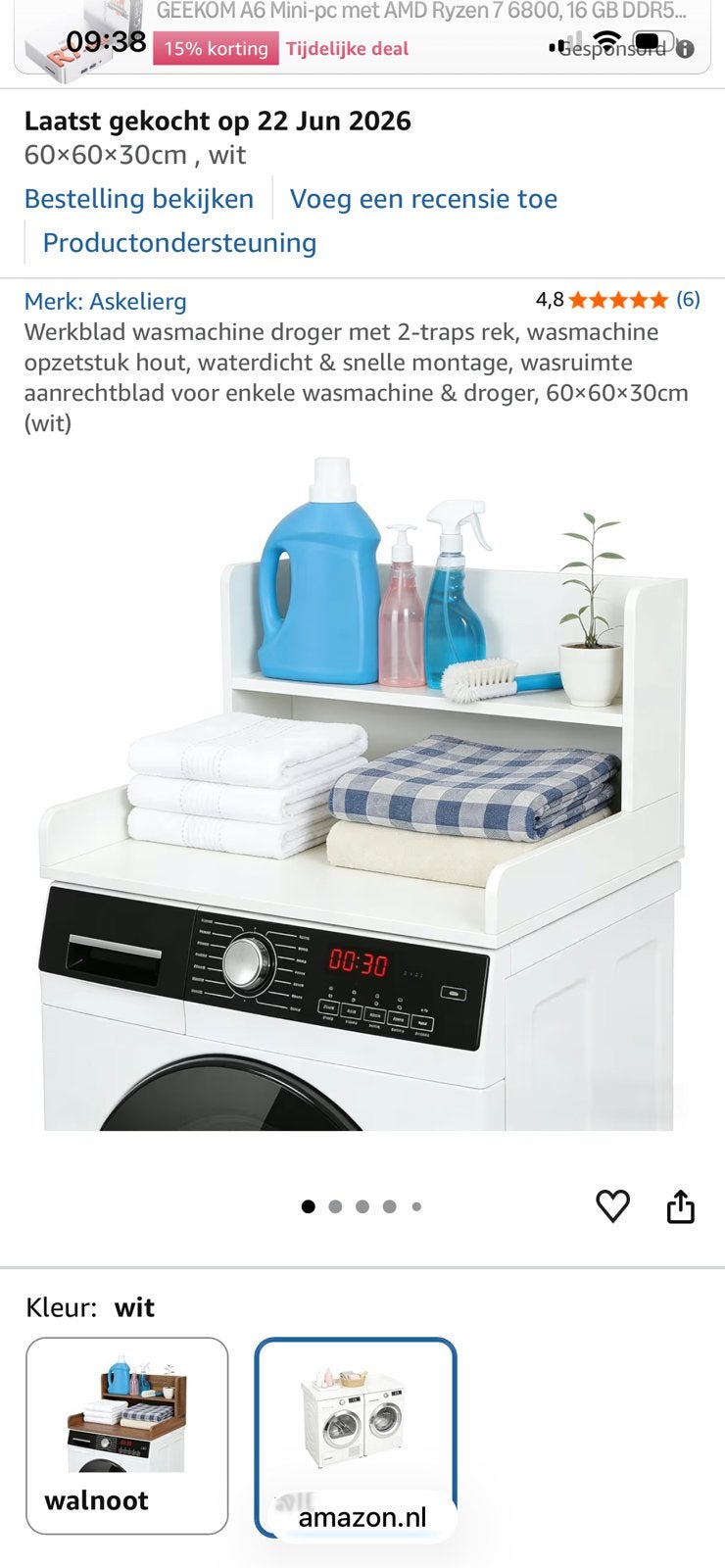 Wasmachine /droger werkblad, Ophalen, Nieuw