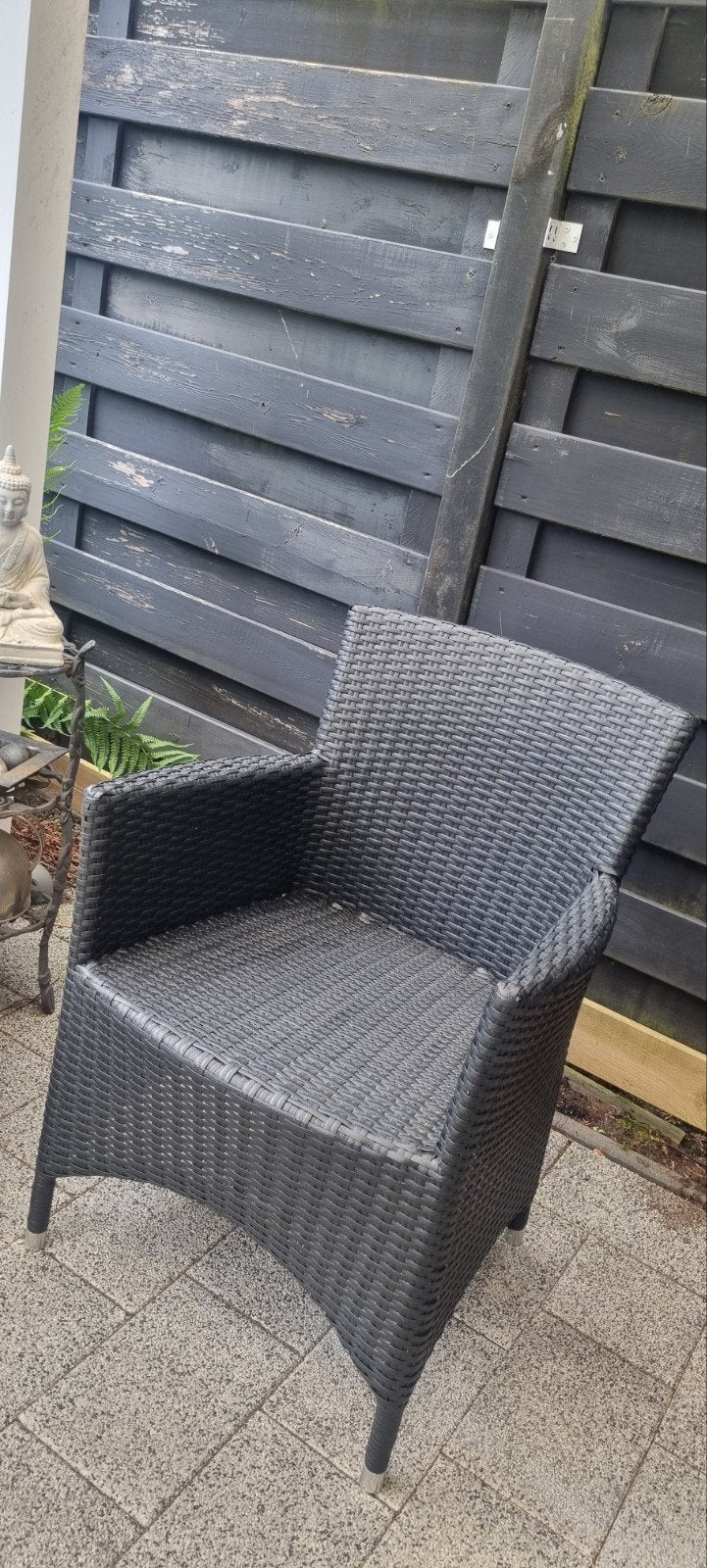 Set van 4 Bois le Duc wicker tuinstoelen, Ophalen of Verzenden, Gebruikt, Wicker