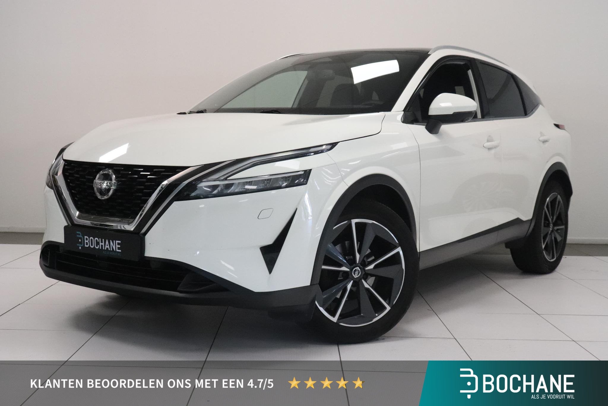 Nissan Qashqai 1.3 MHEV Xtronic Business Executive | Panoram, Auto's, Nissan, Met garantie (alle), Wit, Leder, Bedrijf