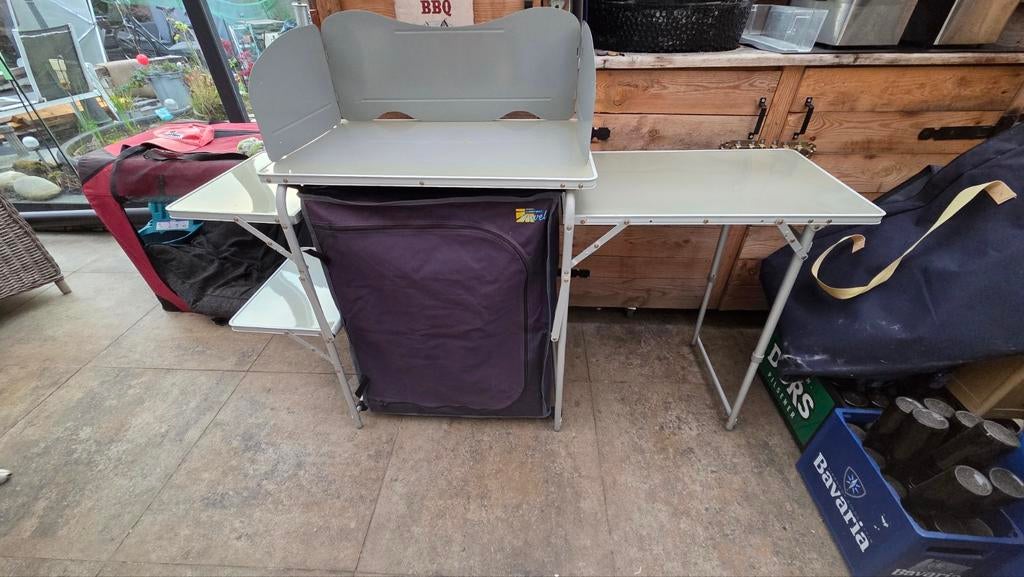 Camping Keuken met Windscherm en Opbergruimte, Ophalen of Verzenden, Gebruikt