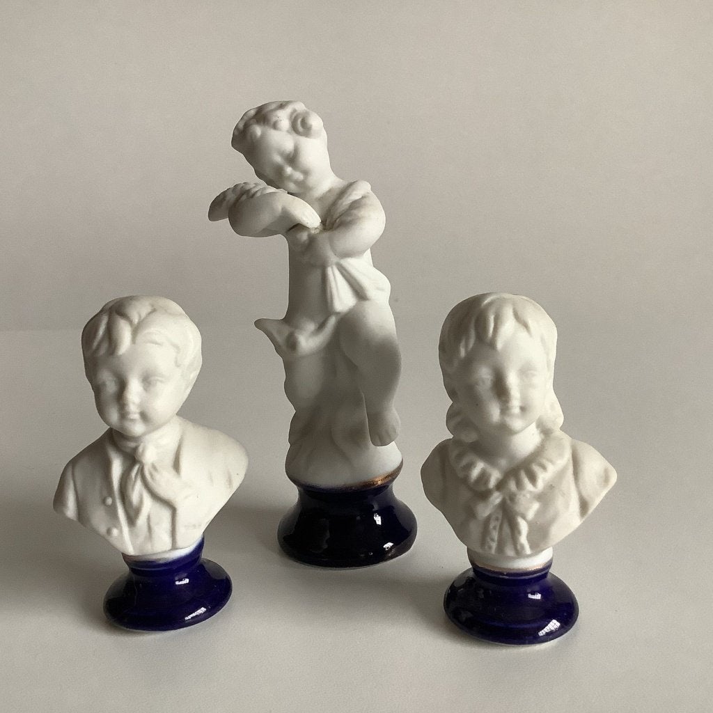 3 vintage biscuitbeeldjes, Verzamelen, Beelden en Beeldjes, Ophalen of Verzenden, Zo goed als nieuw, Mens