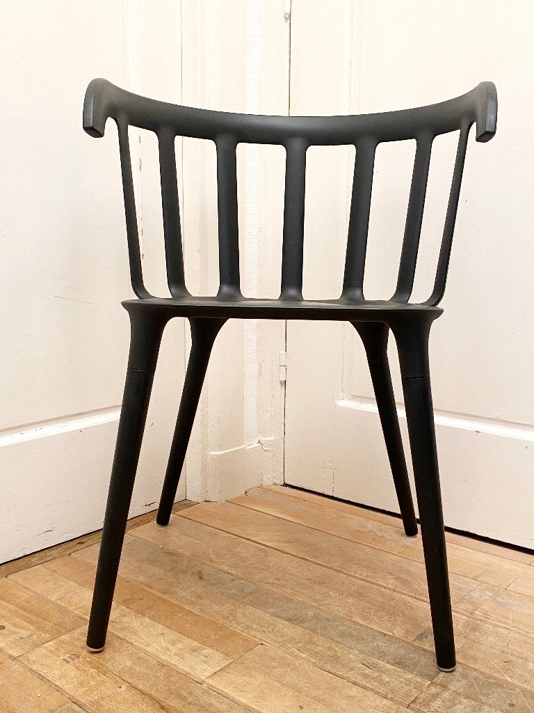 Zwarte Ikea PS 2012 stoel met armleuningen, Huis en Inrichting, Stoelen, Ophalen, Kunststof, Gebruikt, Zwart