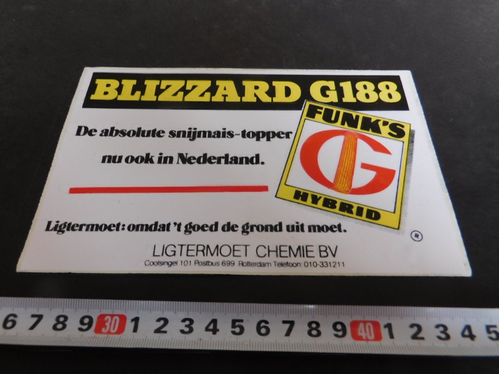 sticker blizzard G188 snijmais ligtermoet chemie rotterdam *, Ophalen of Verzenden, Zo goed als nieuw