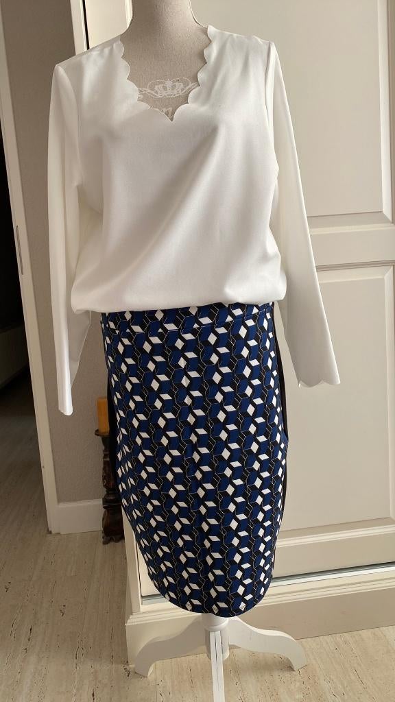 Rok Kokerrok maat 42 Merk AMISU Nieuw Blauw Zwart Roomwit, Kleding | Dames, Overige kleuren, Maat 42/44 (L), Nieuw, Ophalen of Verzenden