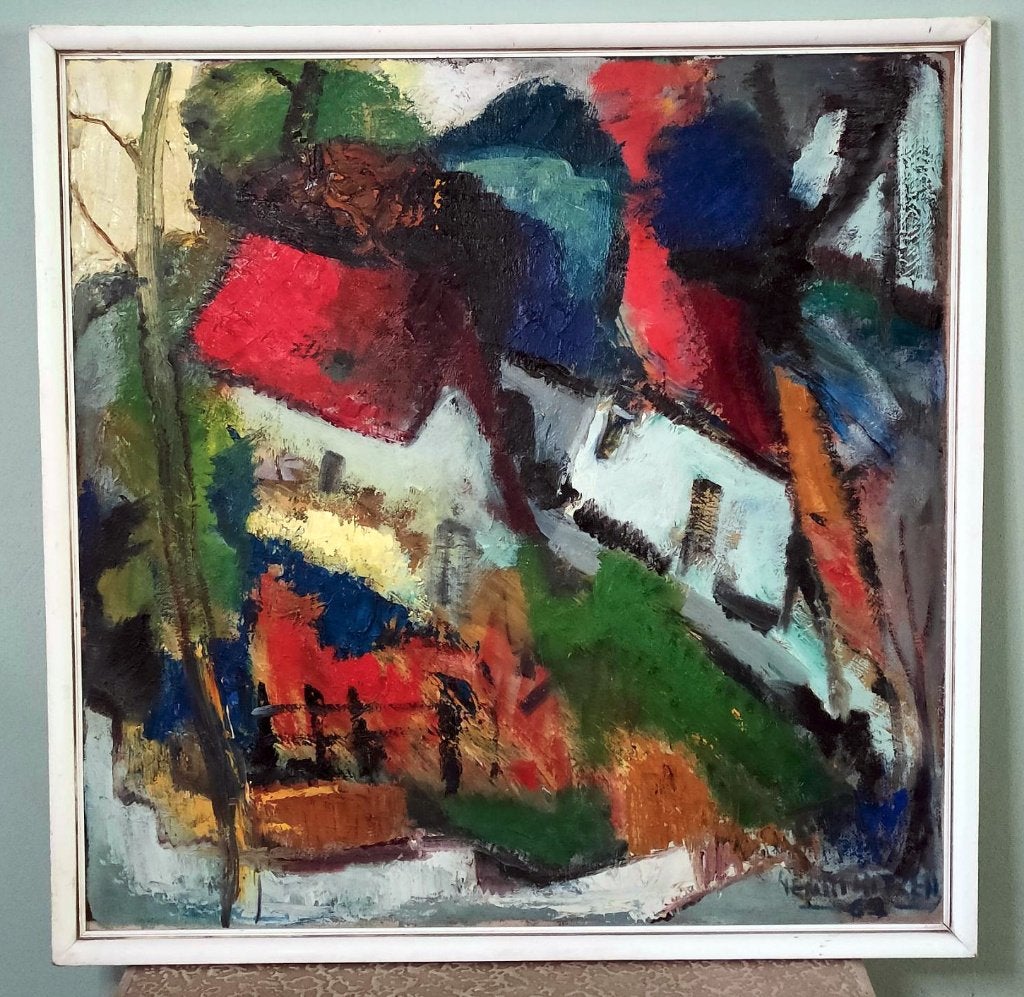 Abstract schilderij 75 x 75cm, Ophalen