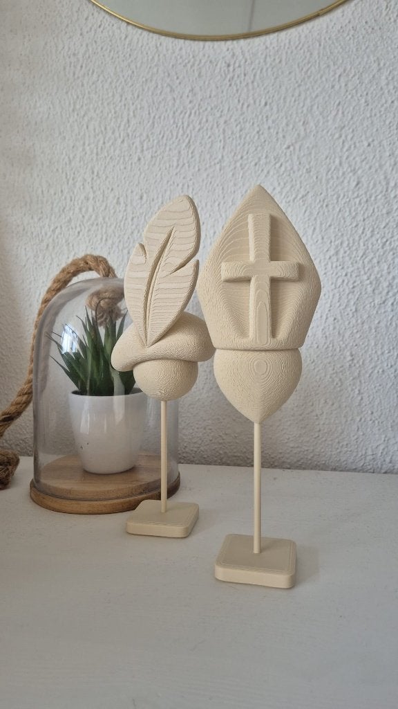 Sinterklaas & Piet decoratie – beige – 26 cm, Ophalen of Verzenden, Nieuw