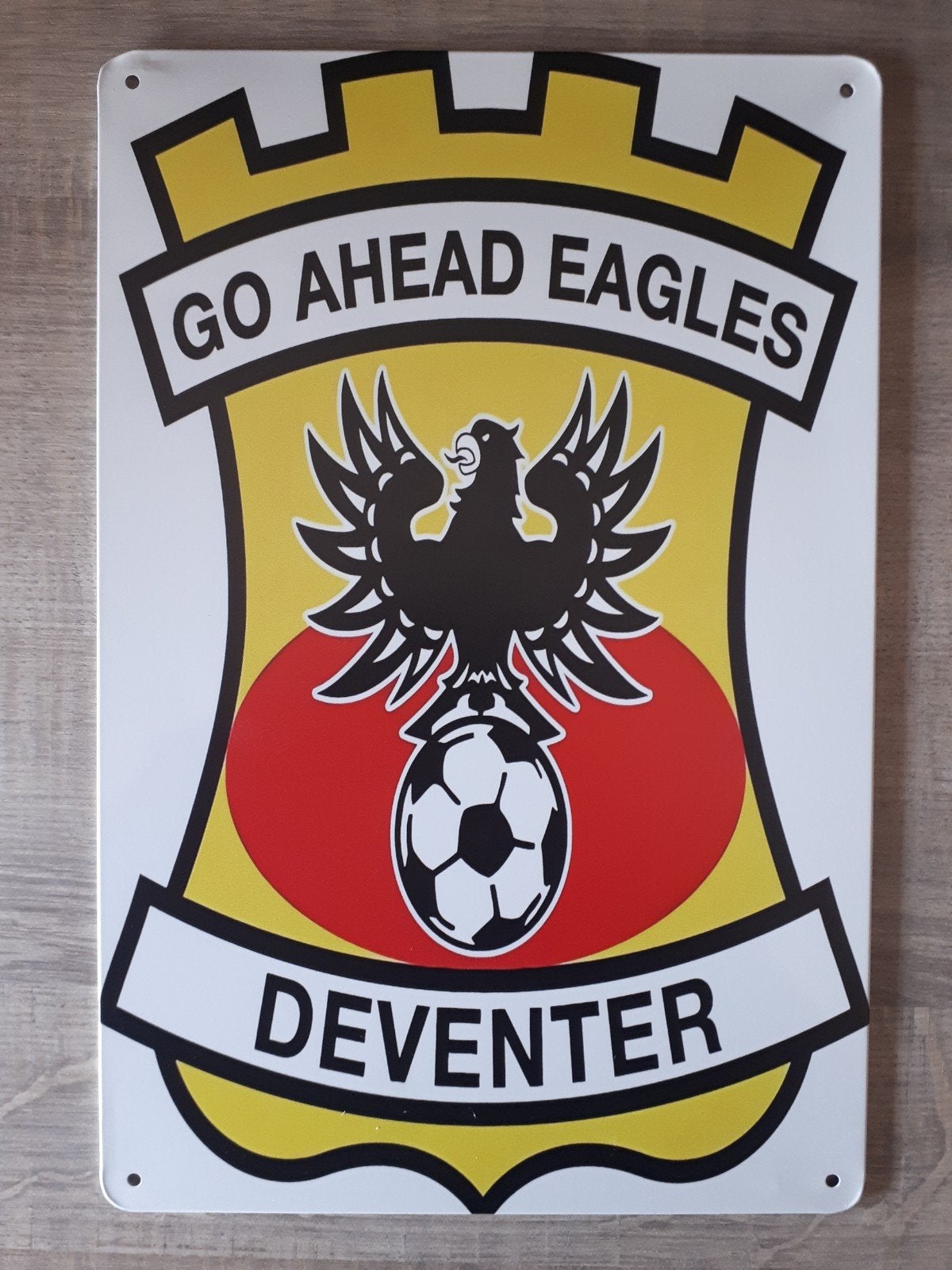 Go Ahead Eagles Deventer 20x30 cm Metalen Reclamebord, Verzamelen, Verzenden, Nieuw, Poster, Plaatje of Sticker