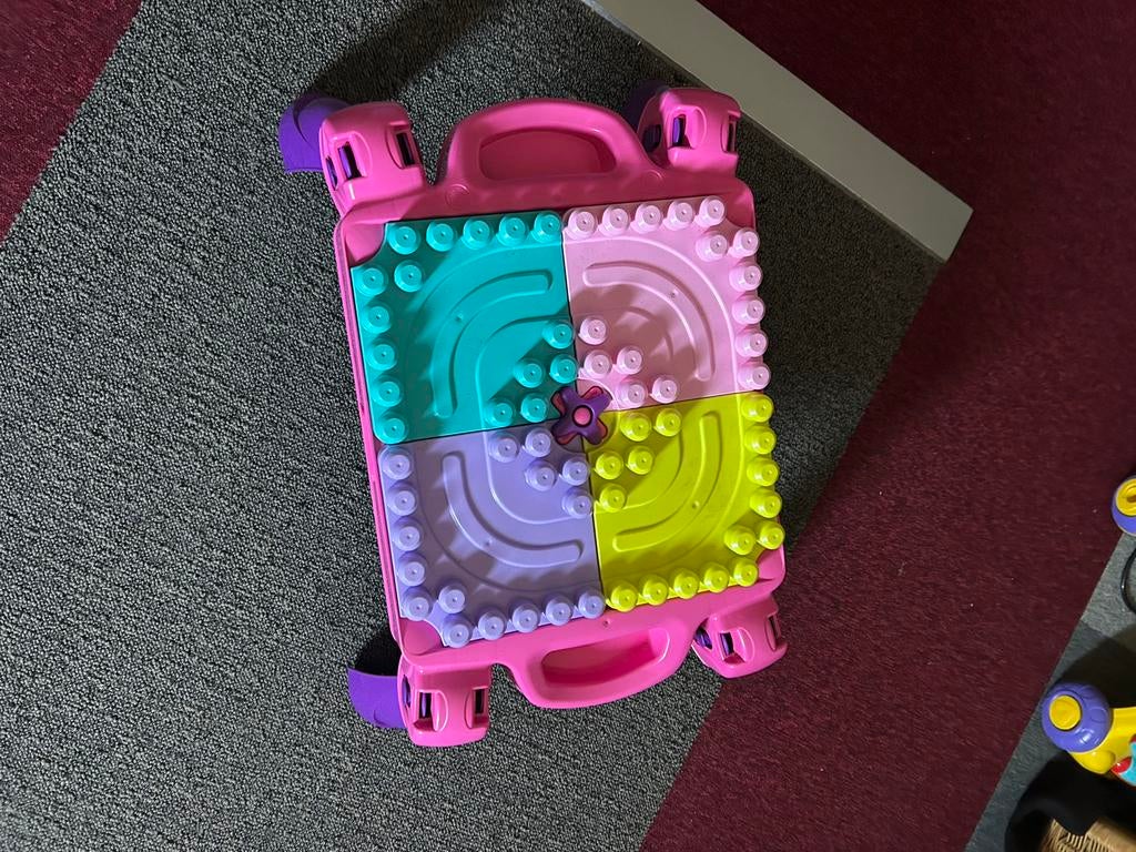 Roze bouwtafel met blokken voor kinderen, Ophalen, Zo goed als nieuw, Overige merken