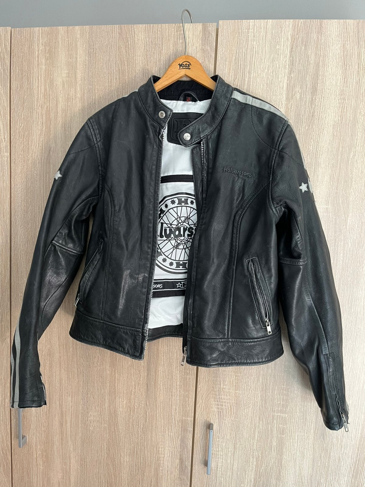 Halvarssons leren vintage danes jack, Ophalen of Verzenden, Tweedehands, Dames, Jas | leer