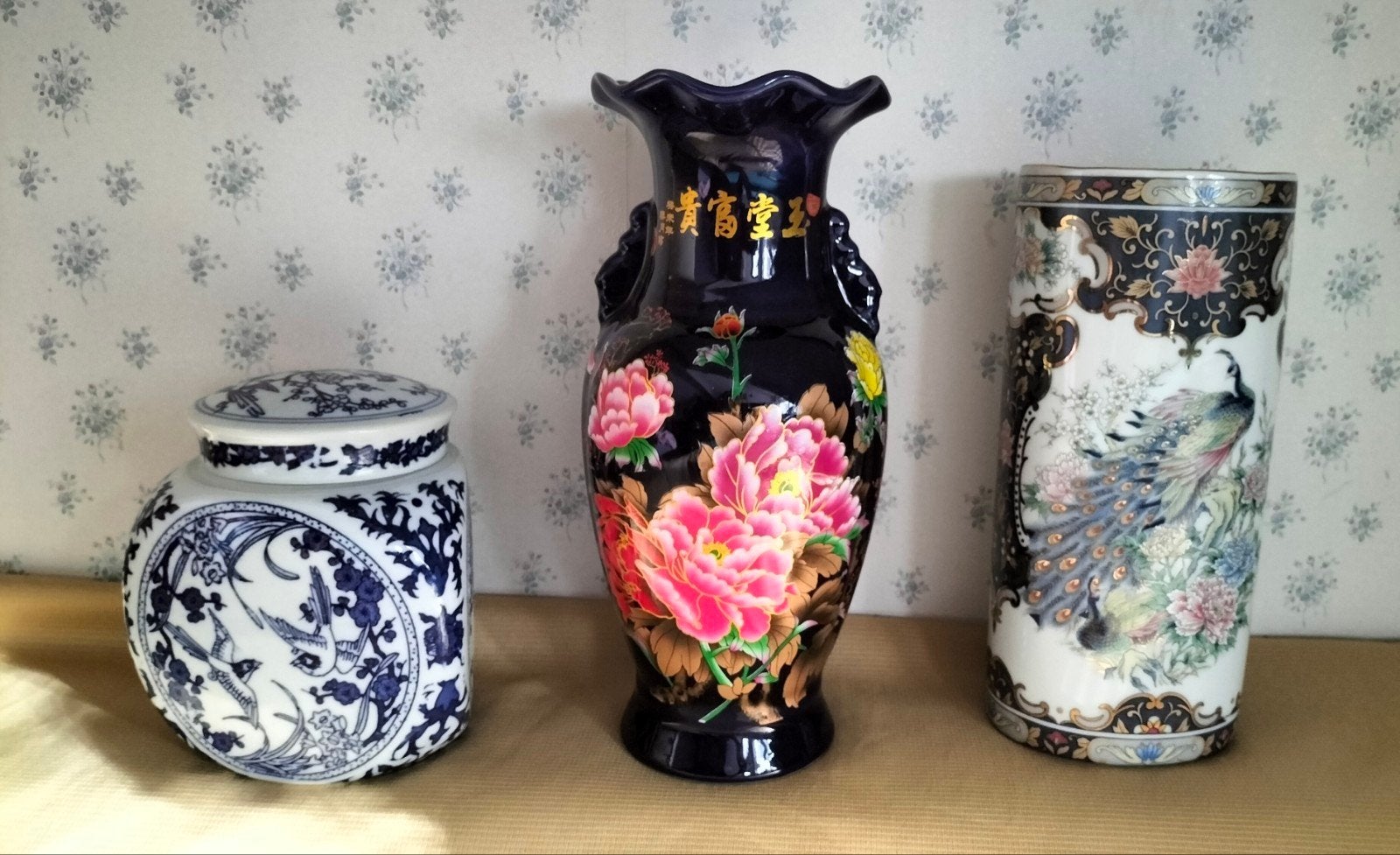 2 aparte vazen en een gemberpot, Antiek en Kunst, Ophalen of Verzenden