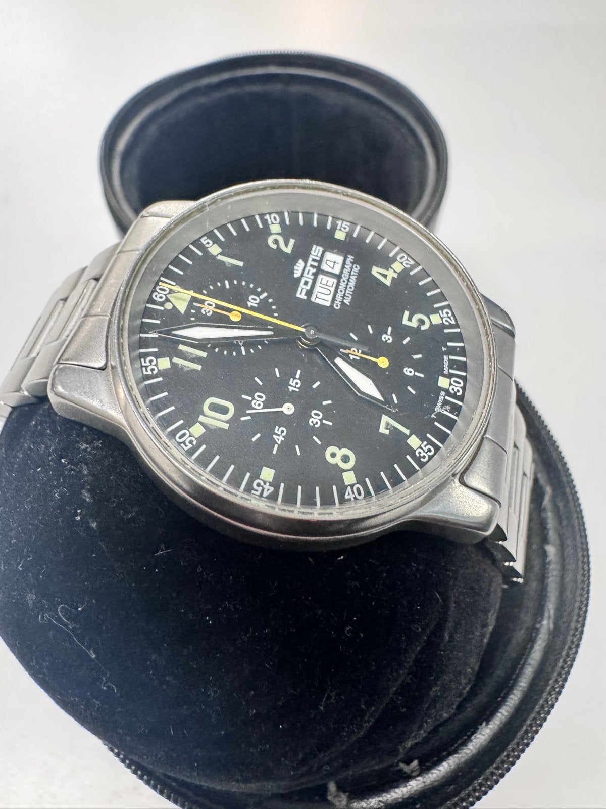 Fortis Grenchen Automatische Chronograaf Horloge, Overige merken, Gebruikt, Staal, Polshorloge