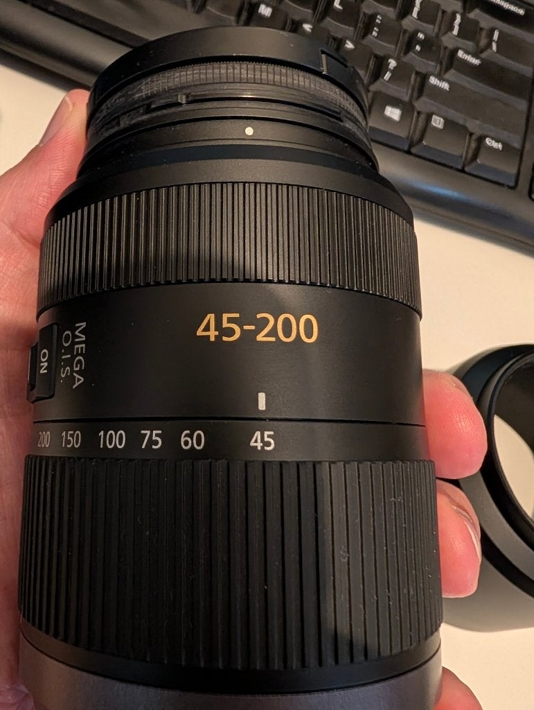 Panasonic Lumix G Vario 45-200mm Mega O.I.S., Ophalen, Micro Four Thirds, Telelens, Zo goed als nieuw