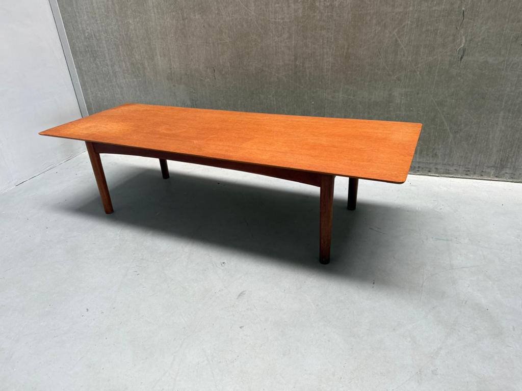 Vintage Deense teakhouten salontafel jaren ‘60, 100 tot 150 cm, Ophalen of Verzenden, X, X
