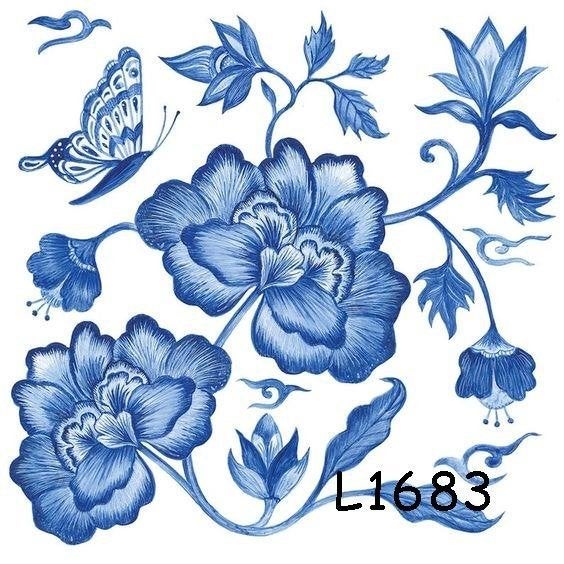 Servetten decoupage/bullet journal * delfts blauw L1683 33ct, Hobby en Vrije tijd, Verzenden, Nieuw