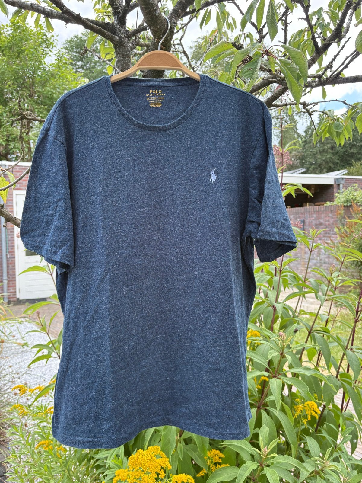 Polo Ralph Lauren T-shirt XL gemêleerd blauw, Ophalen of Verzenden, Zo goed als nieuw, Maat 56/58 (XL), Blauw