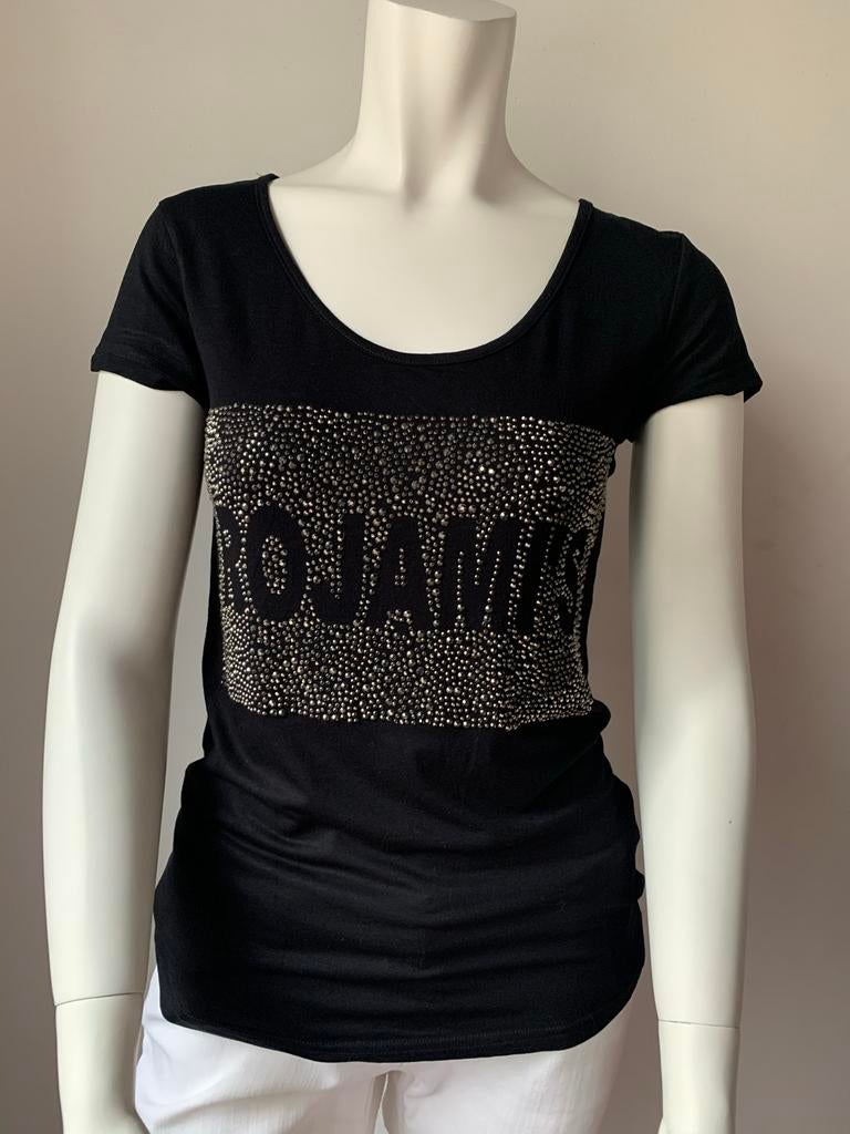 Rojami's t-shirt mt. S, Verzenden, Zwart, Zo goed als nieuw, Korte mouw