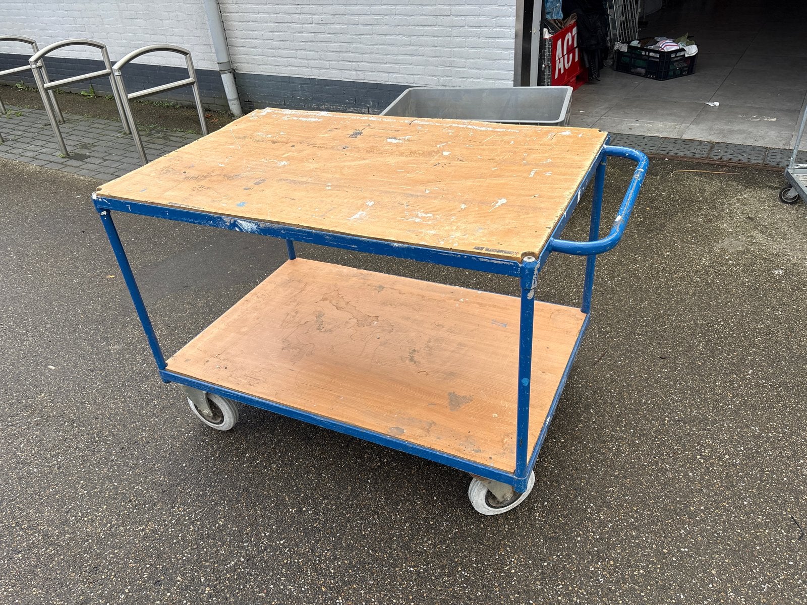 Robuuste rolkar / transportkar - 80x140cm, Ophalen, Gebruikt, Transportkar