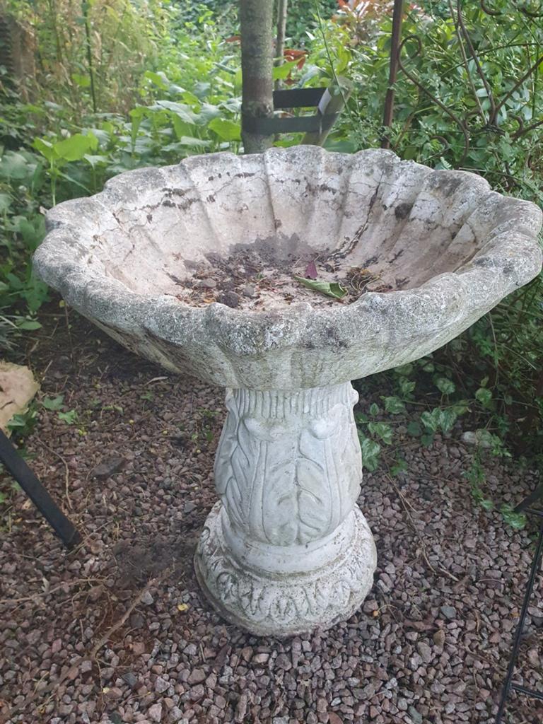 Bloembak met sokkel, Tuin en Terras, Ophalen, Steen, Gebruikt, Rond