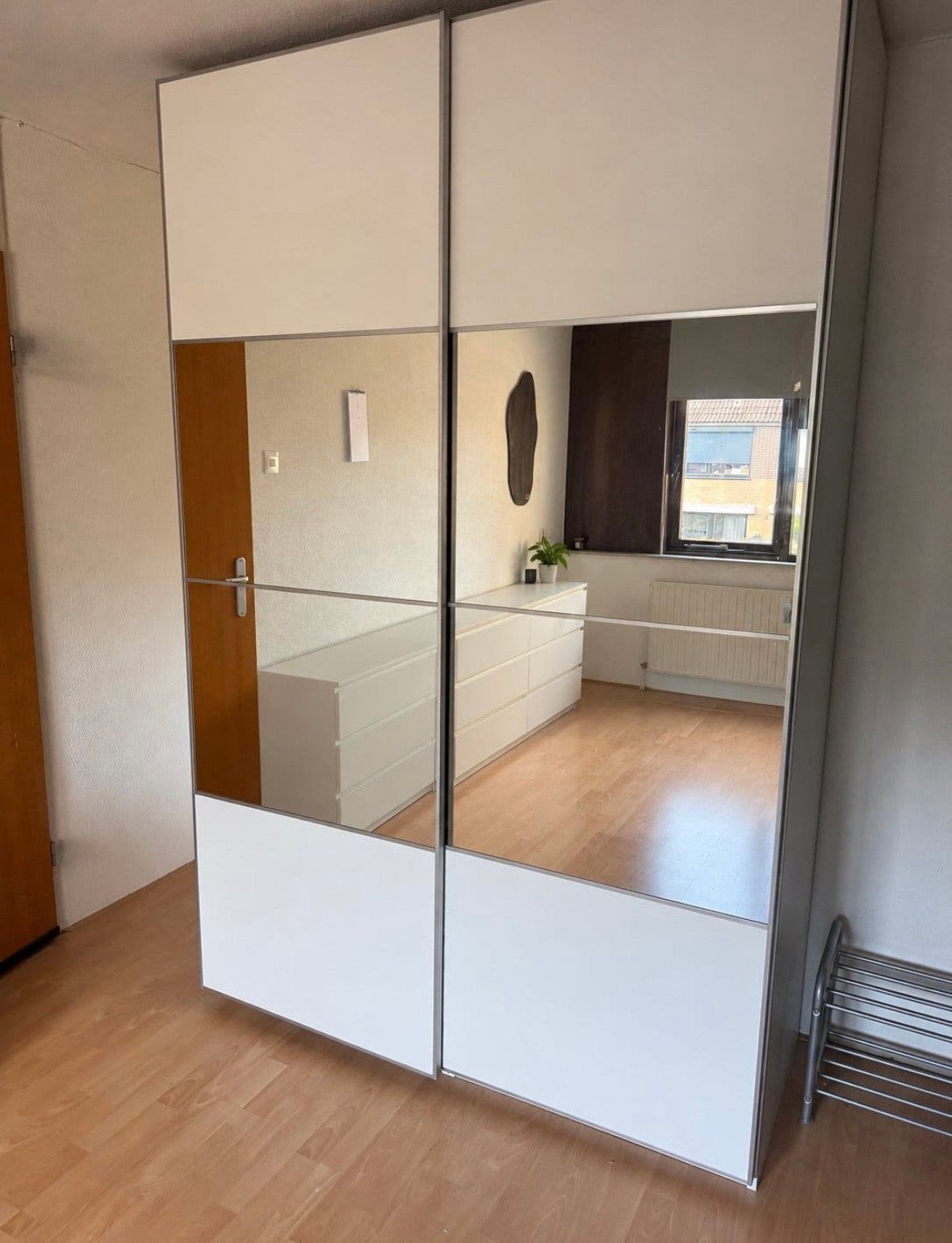 IKEA Pax kast (oud model) met spiegel schuifdeuren, Ophalen, Gebruikt, 100 tot 150 cm, 200 cm of meer