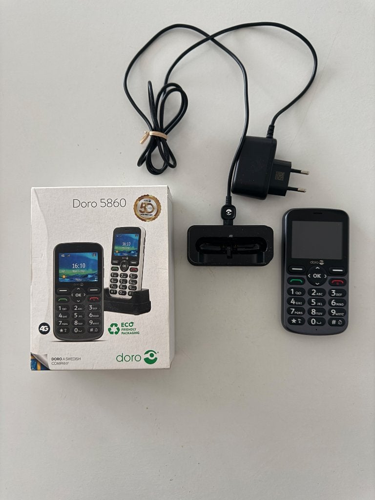Senioren mobiel met oplaatstation, Zwart, Ophalen of Verzenden, Klassiek of Candybar, Zonder simlock