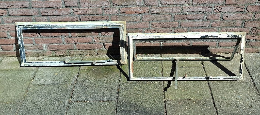 Oude Stalen Uitzetramen., Ophalen, Gebruikt, Minder dan 80 cm, Minder dan 80 cm