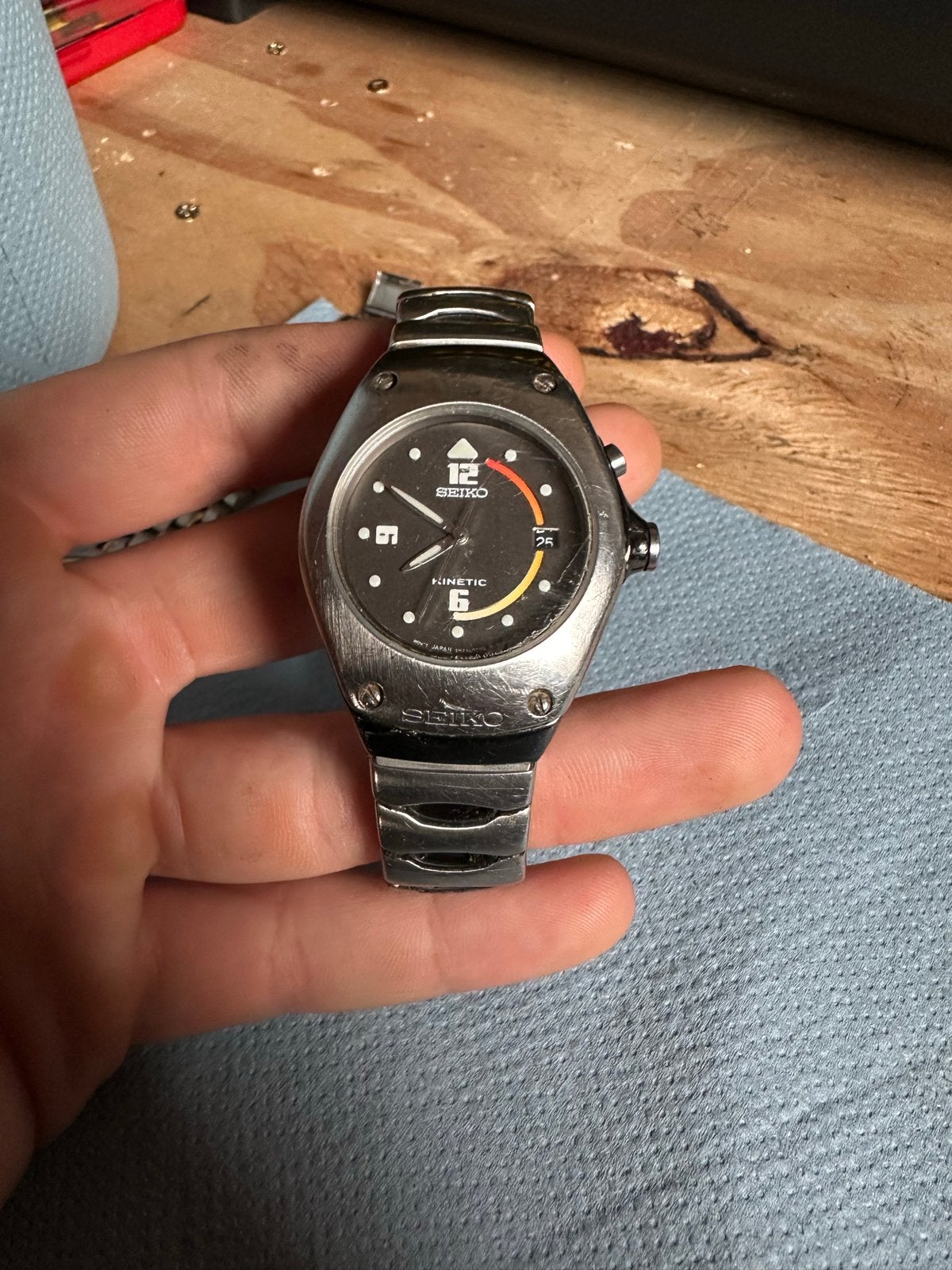 Seiko Kinetic 3M22-0D39 Herenhorloge, Ophalen, Staal, Polshorloge, Overige merken