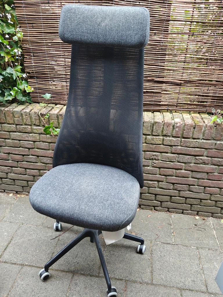 IKEA Järvfjället Bureaustoel - Grijs/Zwart met hoofdsteun, Gebruikt, Ophalen of Verzenden, Grijs, Bureaustoel