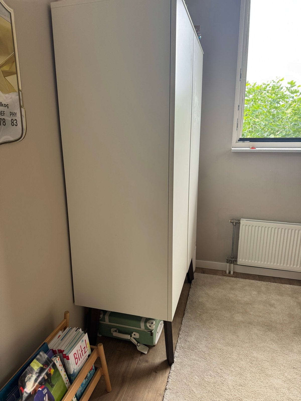 Witte kledingkast Kidsmill sixties, Ophalen, 50 tot 100 cm, Zo goed als nieuw, 150 tot 200 cm