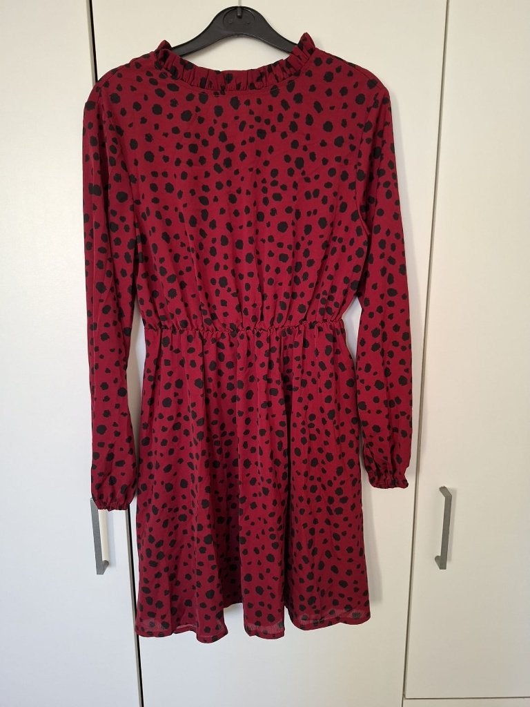 Leuke bordeaux jurk met lange mouw maat S !!, Maat 38/40 (M), Ophalen of Verzenden, Zo goed als nieuw, Boven de knie