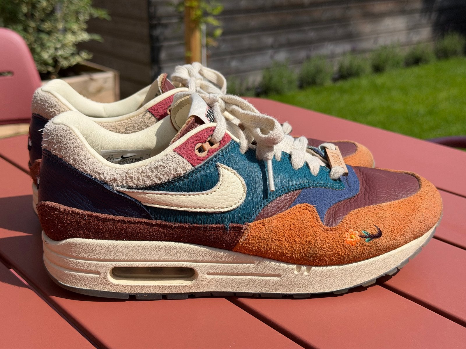 Nike Air Max 1 'Crepe Hemp' Sneakers - Maat 42, Kleding | Heren, Ophalen of Verzenden, Zo goed als nieuw, Blauw, Sneakers of Gympen
