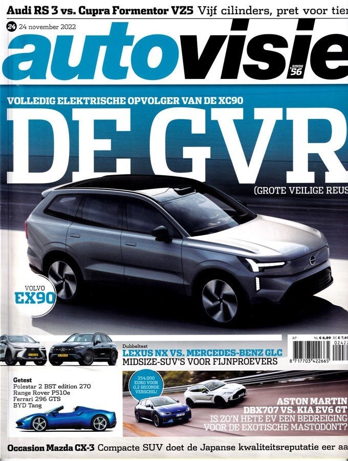 Autovisie 24 2022 : Audi RS3 - Cupra Formentor - Mercedes SL, Ophalen of Verzenden, Gelezen, Algemeen