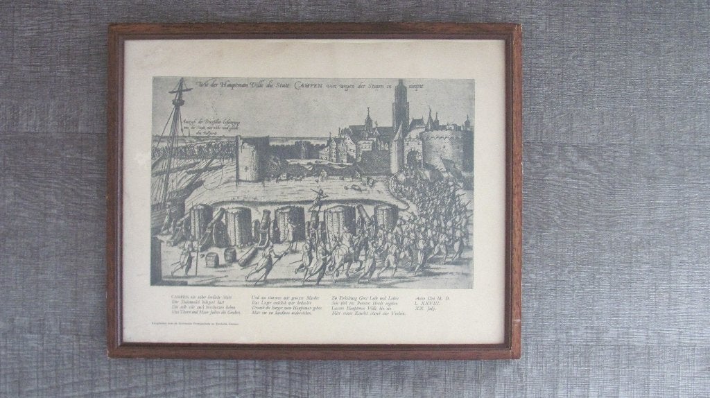 Kampen - oude prent, 1960 tot 1980, Gebruikt, Ophalen of Verzenden, Prent