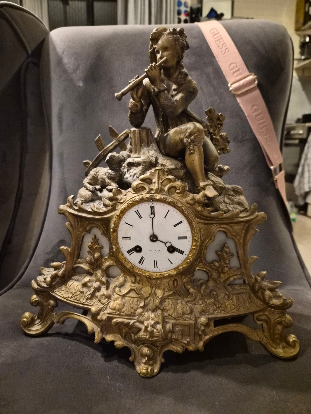 Antieke Franse Pendule / Schoorsteenklok – Vincenti & Cie, Antiek en Kunst, Ophalen of Verzenden