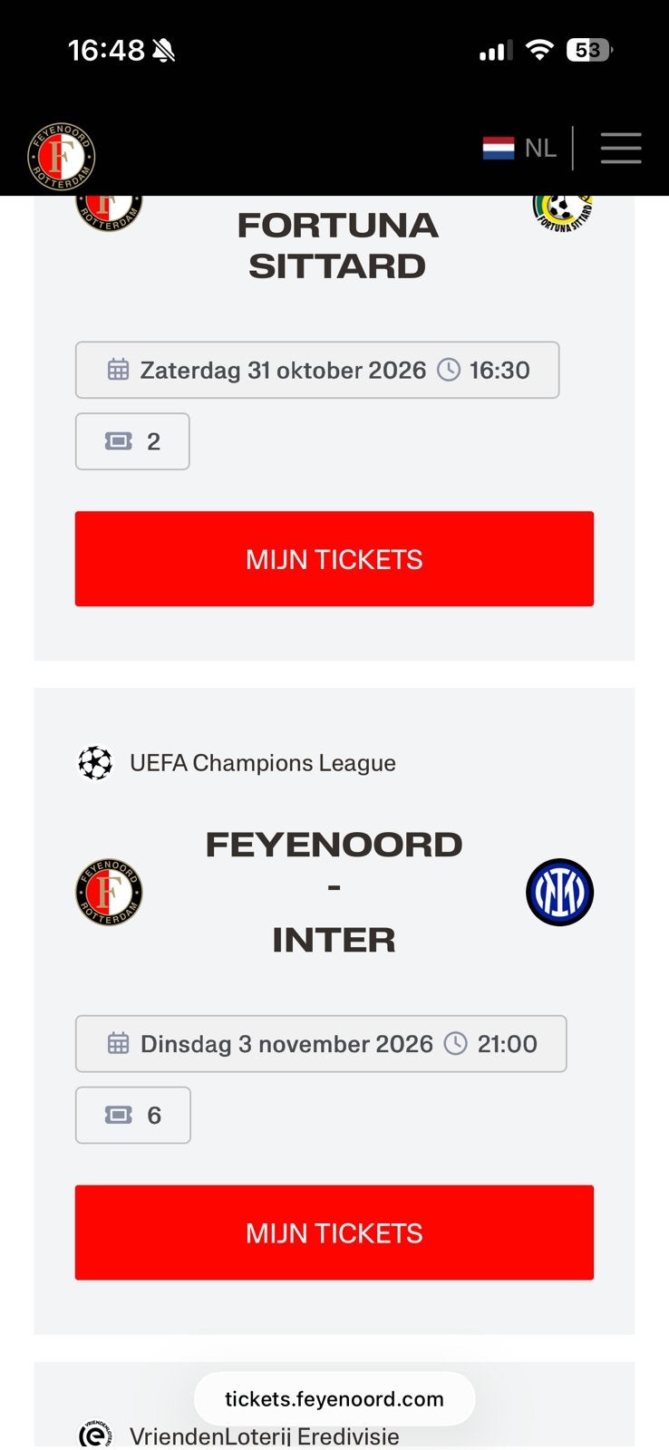feyenoord inter tickets gele zeide, Drie personen of meer