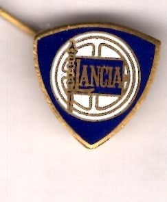 Lancia blauw email op koper auto speldje ( B_201a), Ophalen of Verzenden, Zo goed als nieuw, Transport, Speldje of Pin