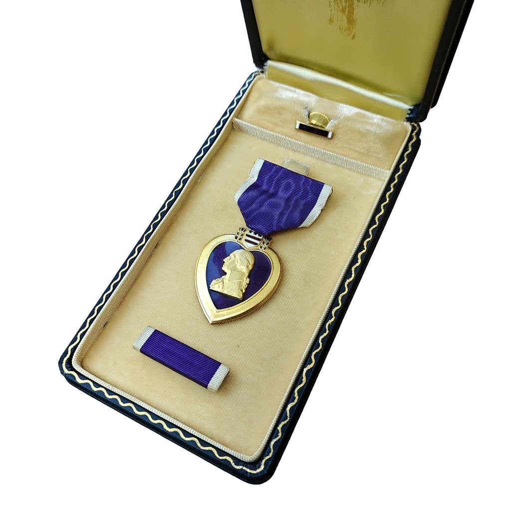 WWII US Purple Heart Medal With Box Numbered, Ophalen of Verzenden, Amerika, Embleem of Badge