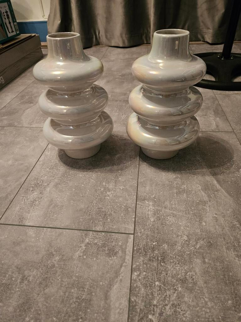 Parelmoer vazen 2x, Ophalen, Overige kleuren, Glas