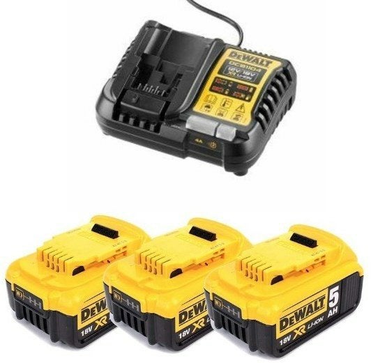 DeWalt 18V Accu + lader voordeelset 5.0Ah Li-Ion XR serie, Ophalen of Verzenden