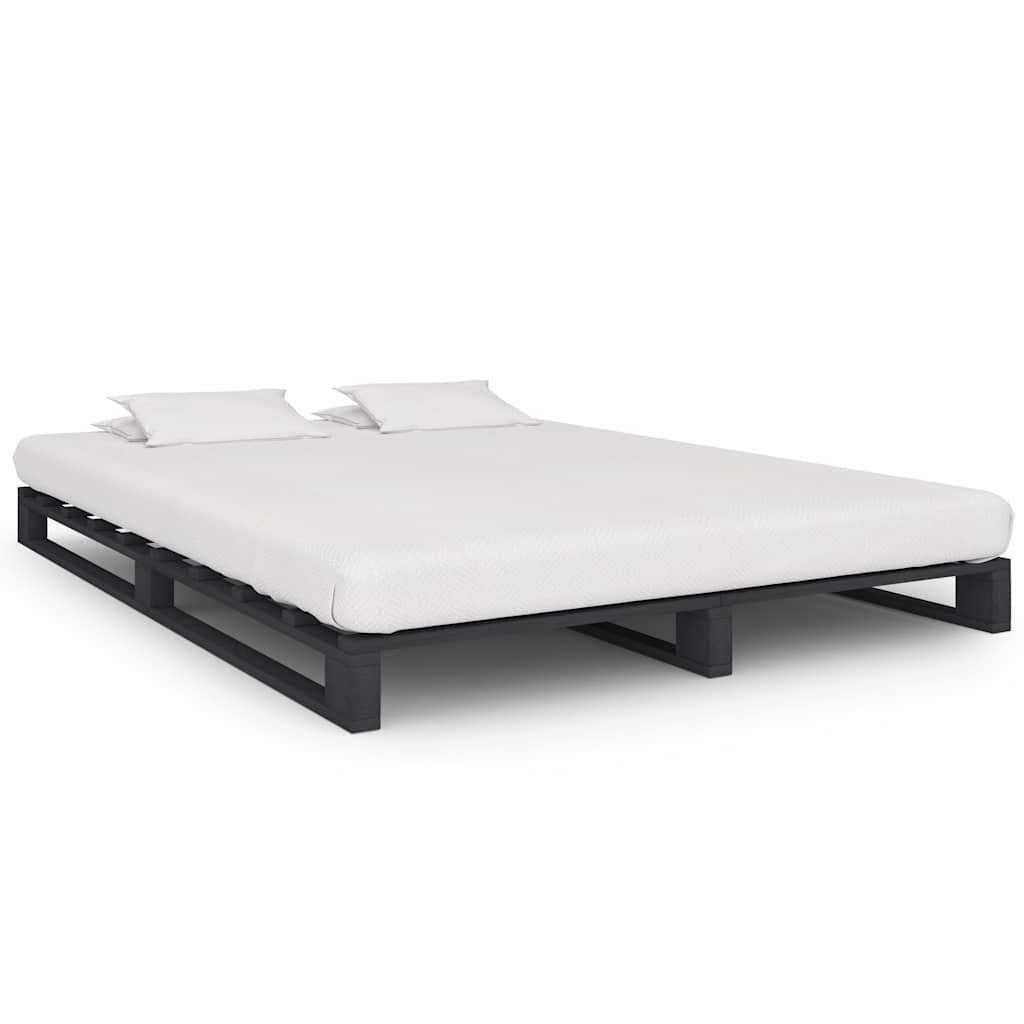 Palletbed inclusief matras -  nooit in geslapen, Gebruikt, Zwart, Ophalen of Verzenden, Twijfelaar