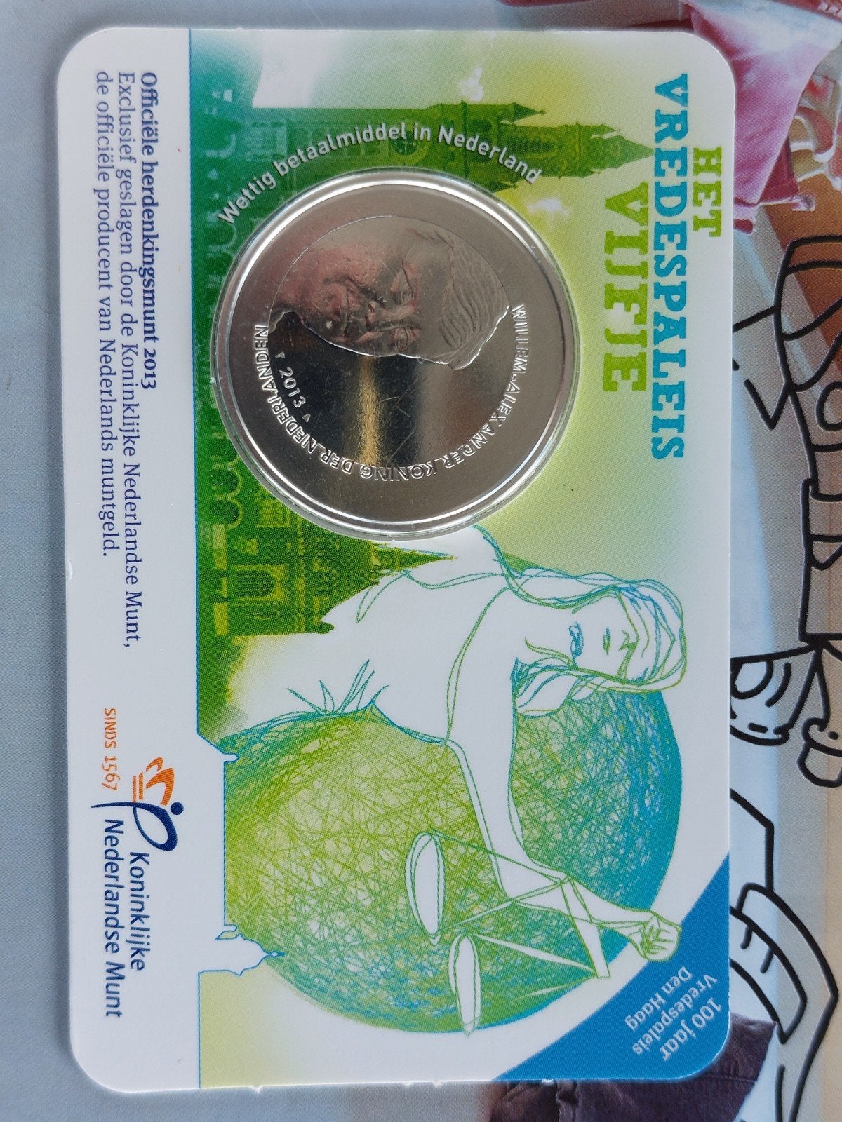 Coincard 5 euro munt Vredespaleis 2013, Postzegels en Munten, Munten | Nederland, Ophalen of Verzenden, Koningin Beatrix, Euro's