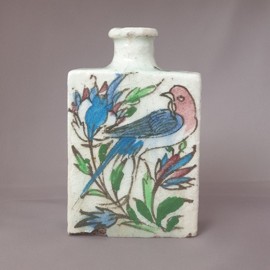 Antieke Perzisch Qajar vaasje met bloemmotief, Ophalen of Verzenden